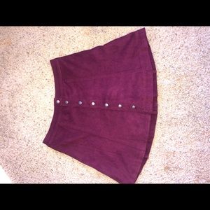 Abercrombie and fitch velvet button up skirt
